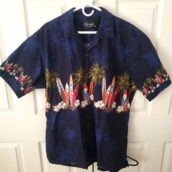 Mens XXL Fasano hawaiian blue surf shirt - Picture 1 of 3